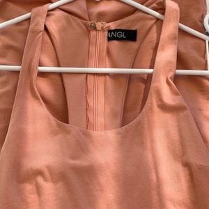 Backless Peach-Toned Dress